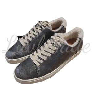 Frye Ivy Shearling Low Lace Sneaker Women's | Size 6.5 | Anthracite | New